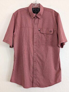 WRANGLER Shirt Men's M ATG Red All Terrain Regular Fit Outdoor Short Sleeve